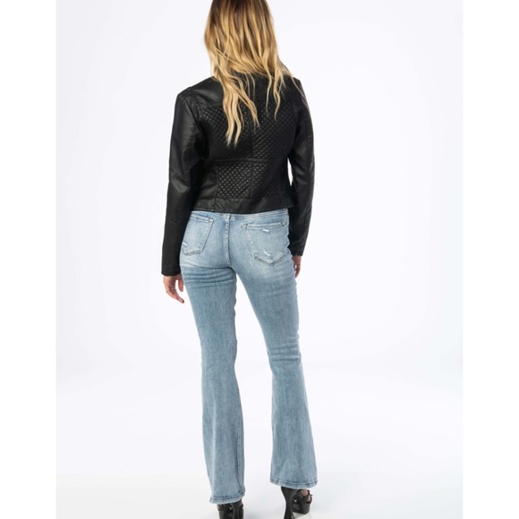 London Vegan Black Racer Jacket_Black Biker Jacker_Motorcycle Jacket Black - Picture 5 of 5